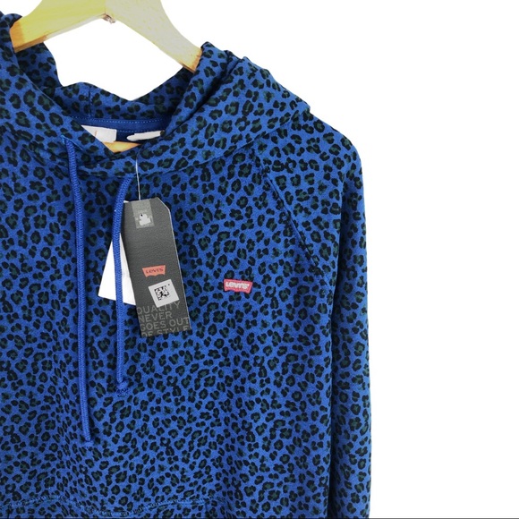 Levi's - Blue Cheetah Print Hoodie - Picture 4 of 5